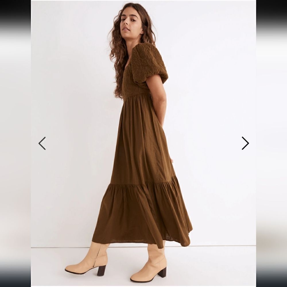 Madewell Quilted Tiered Midi Dress
